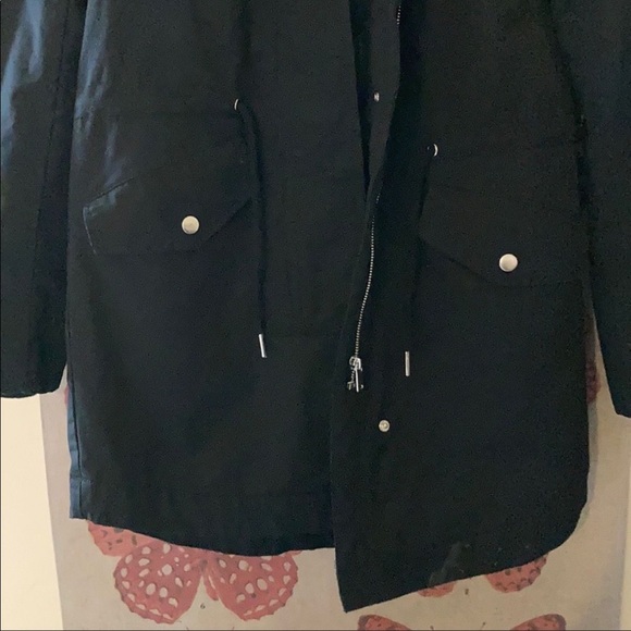 NWOT H&M BLACK PADDED PARKA WITH HOOD - Picture 3 of 7